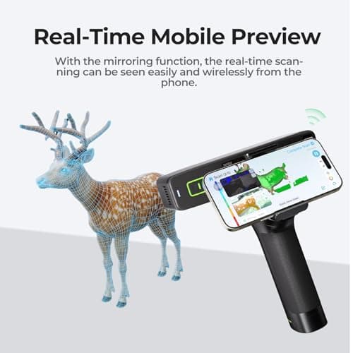 Creality Otter Lite 3D Scanner for 3D Printing, Handheld 3D Printer Scanner 0.05mm Precision, Full-Color Scanning | WiFi 6 | Portable for Metal/Black Objects | Windows/macOS/Android/iOS - Thumbnail 3