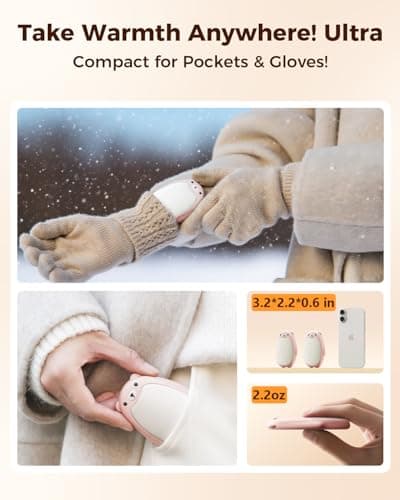 SWEETFULL Hand Warmers Rechargeable – Cute Bear, 2 Pack Magnetic, Reusable Electric Pocket Heater, Great Gift for Daughter, Kids, Wife, or Bestie, Portable for Outdoor & Camping (Pink) - Thumbnail 5