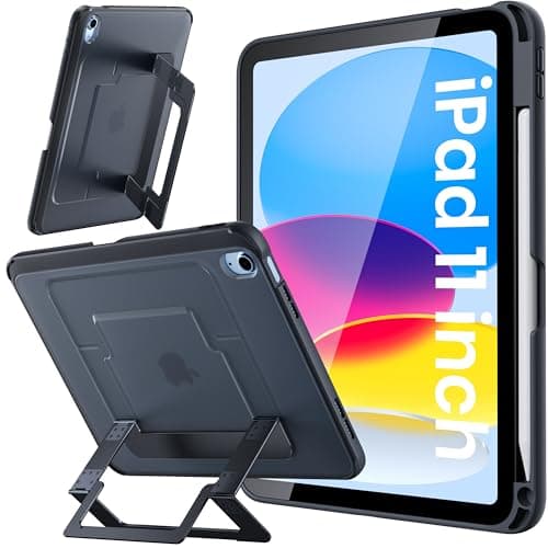 WSKEN for iPad A16 Case - iPad 11th/10th Generation Case (2025/2022), 5 in 1 Multi Adjustable Kickstand Cover, Ultra-Stable Cover with Pencil Holder, Shockproof Design for iPad 11 Inch Case, Black