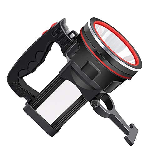 anlook Flashlight Spotlight Rechargeable, High Lumens Handheld Spot Light, Super Bright Waterproof Spotlight with Stand for Outdoor Camping, Hiking, Fishing, Hunting, Boatting (White Light)