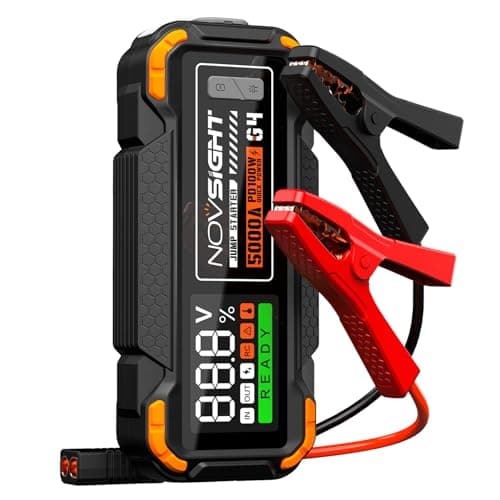 NOVSIGHT Car Battery Jump Starter - 5000A Portable Battery Jumper (12.0L Gas/10.0L Diesel) 12V Car Starter Jump Box with USB Type-C Quick Charge, Bulit-in Charge 3 Modes, Dual Color Lights(Orange) - Image 1