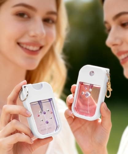 Adabuli Silicone Case Compatible with Touchland Hand Sanitizer Spray 1 FL. OZ./30 mL, Stylish Hand Sanitizer Mist Accessory with Portable Keychain (White, 1 Pack) - Thumbnail 5