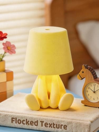 ytydo Human-Shaped Rechargeable Table Lamp: Flocked Texture - Softer Look & Warmer Presence for Bedside Vanity and Cozy Corners - Dimmable 3 Color Temps - Image 1