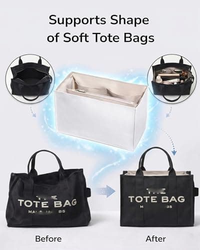 Purse Organizer Insert, Water-Resistant Bag Insert with Paper-Like Fabric - Thumbnail 3