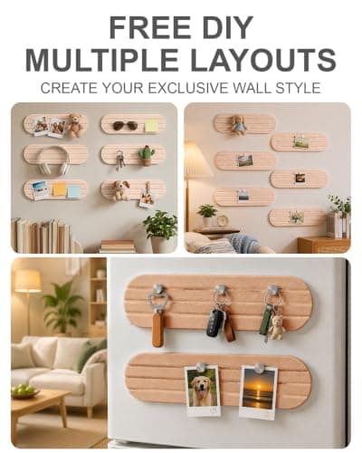 6 Pcs 15.7x3.9 Felt Board, Self-Adhesive and Removable Nano Tap Wall Decor, 0.35" Thick Freely Combinable Felt Bulletin Board for Bedroom Living Room Office Classroom Flower Shop (Dark Camel) - Thumbnail 6