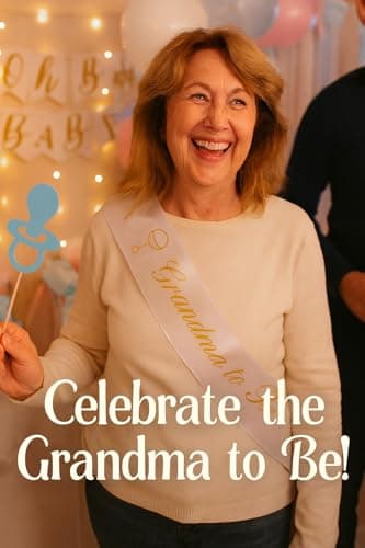 Grandma To Be Sash - White With Gold Letters | Girl Boy Baby Shower Sash Mom Nana Grand Mother Decorations Gender Reveal New Gift Gifts Grandmother Grandparents Favor Maternity mama Decoration - Thumbnail 2