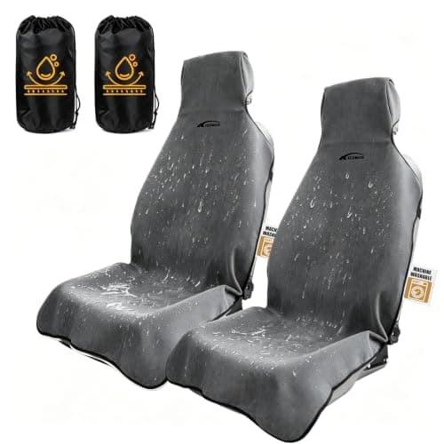 KIGEMOS Car Seat Cover Towel for Cars, SUVs, Vans and Trucks, 2 Pack, Gray