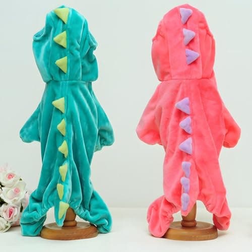 NACOCO Dog Dinosaur Design Costume Green Pet Clothes for Medium & Large Dog(Pink, XL) - Thumbnail 4