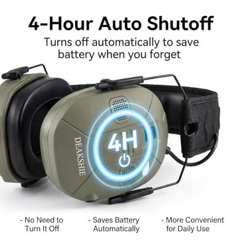 DEAKSHIE Electronic Shooting Ear Protection with Bluetooth, 6X Sound Amplification, 4-Mic 360° Hearing Enhancement, 30dB SNR, Gel Ear Pads for Long Range Comfort – Gun Range & Hunting - Thumbnail 6