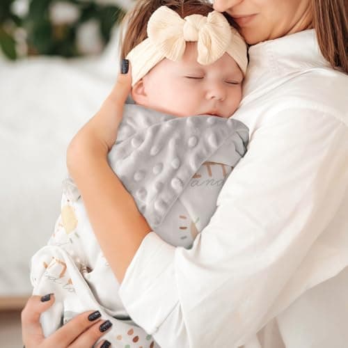 CIVARUA KIDS Baby Blankets for Unisex Boys Girls - Super Soft Clouds Rainbow Nursery Minky Blankets, 30 x 40 Inch Dotted Fleece Backing, Printed Bed Throws Newborn - Thumbnail 4