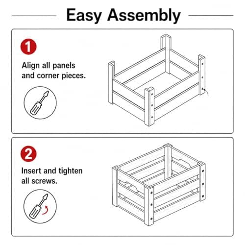 HFYFYXGS Wooden Crates for Storage and Display - Set of 3 Heavy Duty Nesting Wood Crates, Rustic Farmhouse Decorative Storage Boxes for Shelves, Pantry & Home Organization (L/M/S) - Thumbnail 6