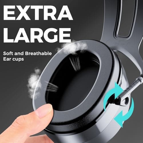 ProCase Extra Large SNR 37dB Noise Cancelling Headphones, NRR 30dB Hearing Protection Ear Muffs for Adults Noise Reduction, Wide Size Adjustment and Comfortable -Grey - Thumbnail 3