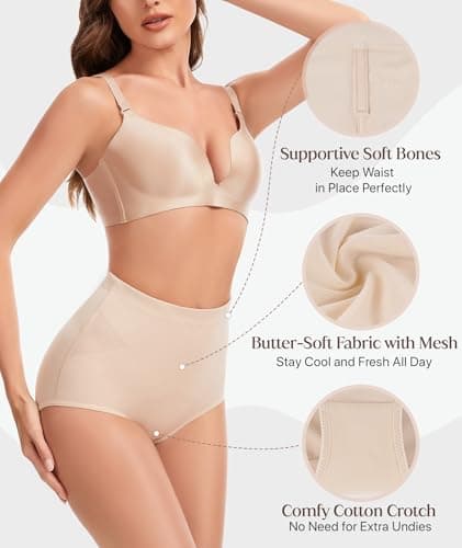 GYDEK Shapewear for Women Tummy Control - High Waist Body Shaping Briefs Compression Underwear Seamless Breathable Girdle for Shapewear panties - Thumbnail 3