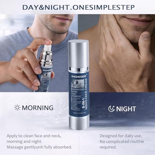 Ahgmeside 8-in-1 Face Cream for Men,Anti-Aging Daily Moisturizer with Hyaluronic Acid & Shea Butter,Helps Smooth Wrinkles & Reduce Puffiness, Lightweight Men's Formula, 1.7 oz - Thumbnail 4