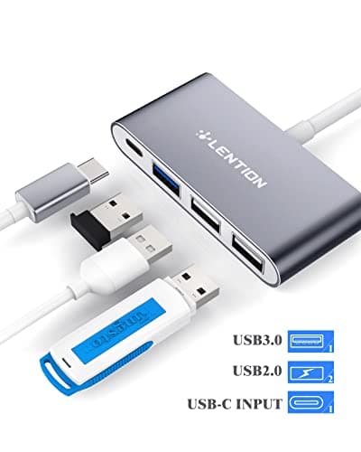 LENTION 4-in-1 USB-C Hub with Type C, USB 3.0, USB 2.0 for 2025-2016 MacBook Pro (M1-M5), iPhone 17-15 New Mac Air/Surface, ChromeBook, More, Multiport Charging & Connecting Adapter (C13, Space Gray) - Thumbnail 2