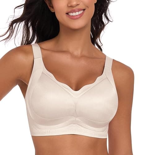 SHIJIALI Jelly Bras for Women Supportive Seamless Bralettes Comfortable Full Coverage Push Up Wireless Tshirt Bra Nude - Image 1