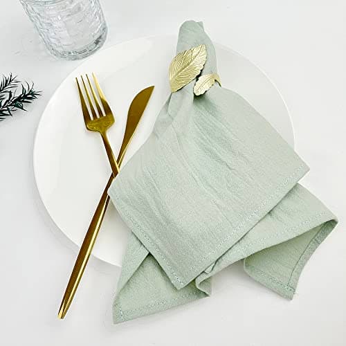 Plobeca Cloth Napkins Set of 12,18x18 Inches Sage Green Cotton Blend Napkins Cloth Washable and Reusable for Dinner,Parties,Wedding - Image 1
