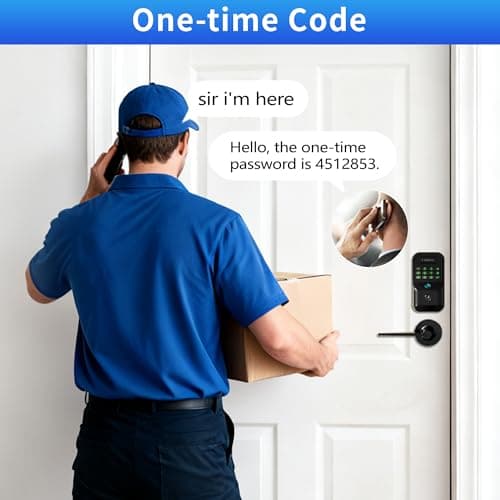 Smart Keyless Entry Door Lock - Biometric Door Lock with 2 Lever Handles, Physical-Button Keypad Deadbolt with Fingerprint, Digital Smart Locks for Front Door, Auto Lock, APP Control, Easy to Install - Thumbnail 6
