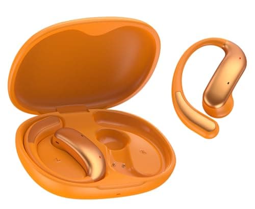 TANALAZ i70 Open-Ear Headphones, Bluetooth 6.0 Wireless Earbuds with Secure Ear Hooks, IPX5 Sweatproof for Gym & Running, Crystal-Clear Calls, Lightweight Comfort for Workouts & Fitness (Orange) - Image 1