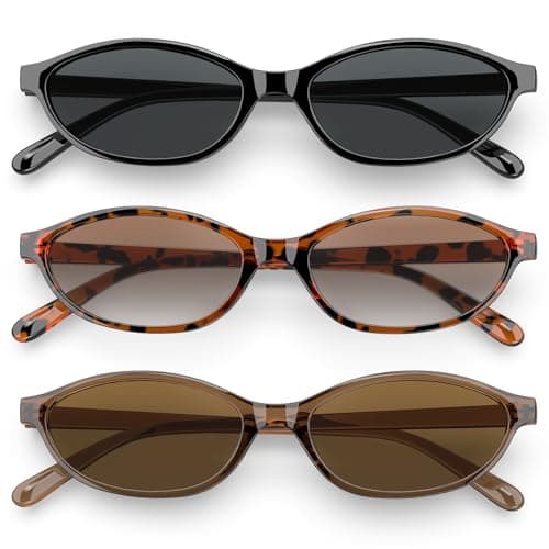 QALLY Retro Oval Womens Sunglasses Cat Eye Sunglasses for Women: Chic 90s Sunnies Lightweight Trendy UV protection Sun Glasses - Image 1