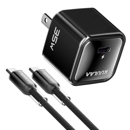 Kuulaa USB C Charger Block 35W iPhone Charger Fast Charging GaN PPS Compact Wall Chargers Block, USB-C Power Adapter for iPhone 17/16/15/14/13, Galaxy S25/S24/S23 (Black)