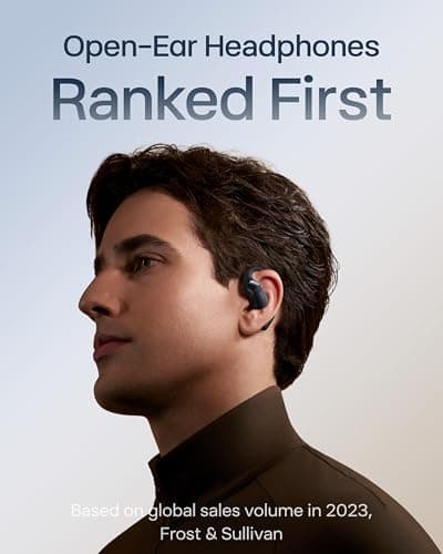 SHOKZ New OpenFit 2+ Open-Ear Headphones, Dolby Audio Enabled, Comfortable Earbuds with Soft Ear Hooks, 48H Playtime, IP55 Water-Resistant, USB-C Fast Charging, Wireless Charging, Carrying Bag, Black - Thumbnail 2
