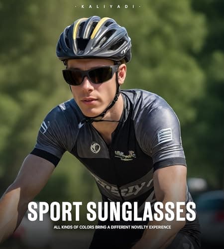KALIYADI Sunglasses-Men Polarized Sports Sun-glasses: Mens Sun glasses Polarized UV400 Protection Running Cycling Outdoor - Thumbnail 2