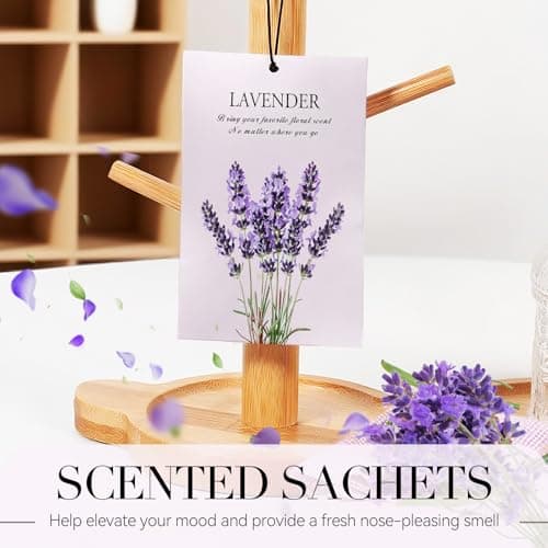 HOMELLAX Lavender Scented Sachet Bags - 12 Pack Drawer & Closet Freshener, Long Lasting Odor Eliminator for Wardrobes, Cars & Storage, Home Fragrance Air Freshener Sachets - Thumbnail 2