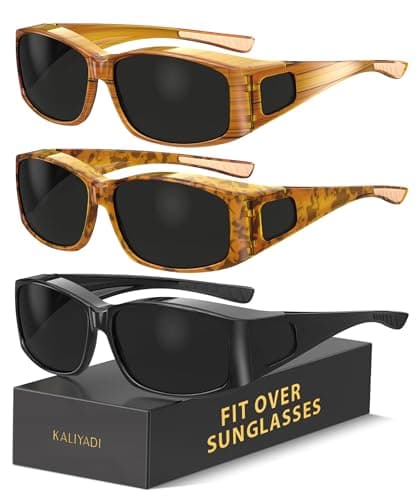 KALIYADI Polarized Sunglasses-Men Women Fit-Over-Glasses: Wrap Around Womens Sunglasses with UV400 for Driving Fishing Golf - Image 1