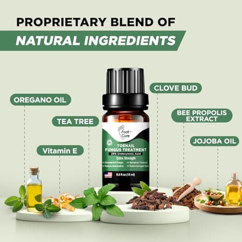 Foot Cure Toenail Fungus Treatment Extra Strength – Athletes Foot Treatment for Toenails, Restorative Nail Repair for Damaged Nails, Toenail Softener with Tea Tree Oil & Oregano Oil - Made in USA - Thumbnail 3