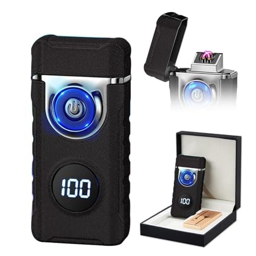 SKRFIRE Electric Lighter - Windproof, Plasma-Flame Arc Lighter, Rechargeable USB, Battery Indicator (Matte Black) - Image 1