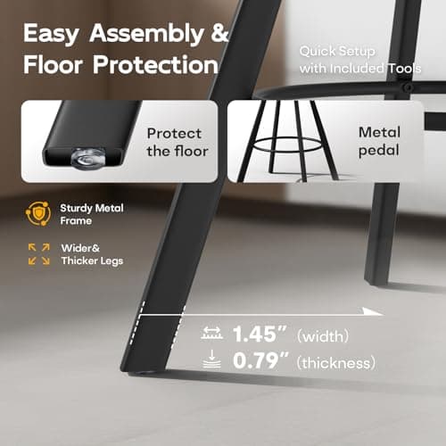 Ollega Bar Stools Set of 4, 26" Counter Height Bar Stools, Upholstered Swivel Barstools with Backs, Loop Yarn Fabric&Pu Leather, Metal Legs for Kitchen Island, Beige&Brown - Thumbnail 5