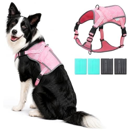 Dog Cooling Vest Harness 4 PCM Ice Packs Up to 3+ Hours - Image 1