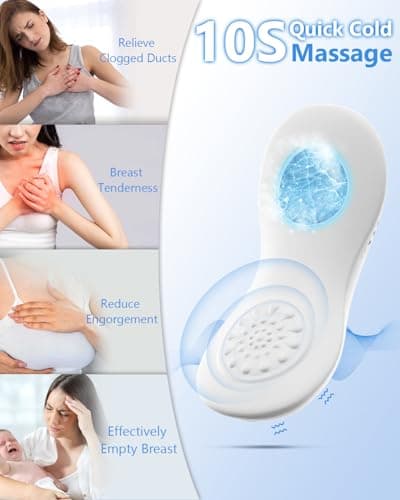 HORIGEN Lactation Massager for Engorged Breast, Cold Compress & Massage Vibration, Soft & Skin-Friendly Silicone Breast Massager, Improved Milk Flow, Clogged Milk Ducts, Cozy Lactation Massager - Thumbnail 2