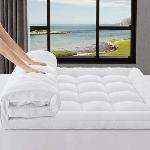 3 inch Mattress Topper King Size Pillow Top - Extra Thick Padded Mattress Pad & Protector, Breathable Fitted Deep Pocket 8-21, Ultra Soft & Supportive 1100GMS - Image 1