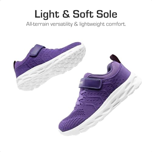 DREAM PAIRS Boys Girls Shoes Kids Tennis Footwear EZ-Ons GoGetters Running Athletic School Sneakers for Little/Big Kid,Size 13 Little Kid,Purple,KD18001K - Thumbnail 4