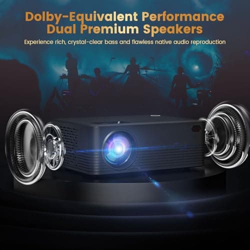 Projector with WiFi and Bluetooth, Native Full HD 1080P Bluetooth Mini Projector,8K Support,Video Projector for Home Theater, Compatible with Smartphone, HDMI, USB, AV, Fire Stick, PS5 - Thumbnail 4