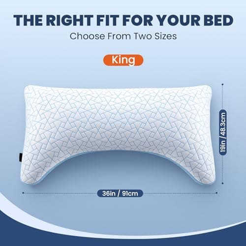 A-Pce Cooling Shredded Memory Foam Neck Support Pillow, King Size Set of 2 - Thumbnail 5