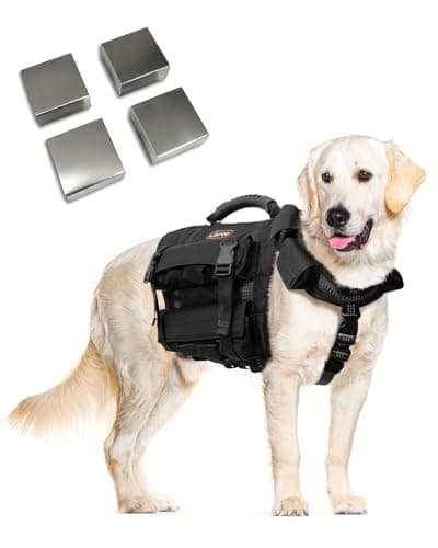 LISPOO Weighted Dog Vest & Collar Set with Pockets, Includes 4 Removable 0.88 lb Weight Blocks, Dog Training Gear for Exercise Walking & Conditioning, Muscle Building with Medium & Large Dogs (M) - Image 1