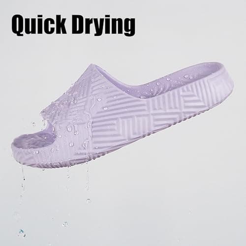 Weweya Soft Shower Shoes Men Women EVA House Slippers Unisex Beach Slides Sandals Purple Women Size 7 Men Size 5.5 - Thumbnail 4