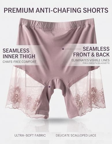 QiuDumo Womens Under Skirt Shorts Lightweight Pettipants Peek Proof Hidden Layer Quick Dry Slipshorts Full Figure Grey - Thumbnail 6