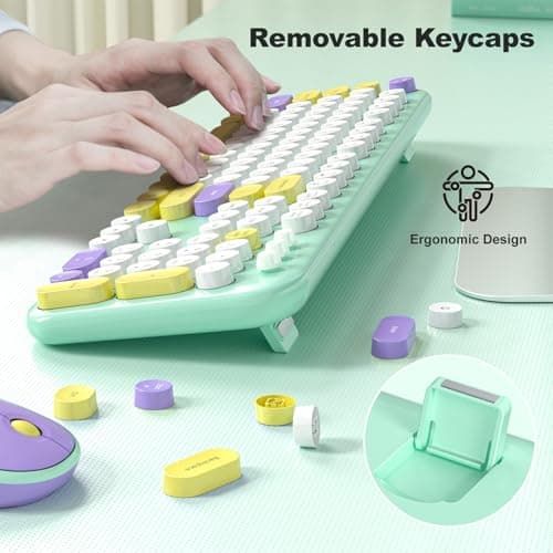 Dilter Wireless Keyboard and Mouse Combo, Typewriter Full Size Keyboard with Number Pad and 2 in 1 USB Connected Mouse Plug Play for Windows 7/8/10, Laptop, Desktop, PC, Computer - Thumbnail 4