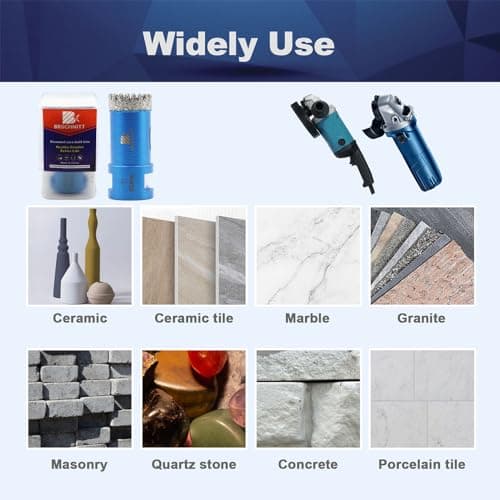 1 Inch Diamond Core Drill Bit for Porcelain Tile Ceramic Marble Granite Drilling,BRSCHNITT 1pc Vacuum Brazed Diamond Hole Saw with 5/8-11 Thread - Thumbnail 3