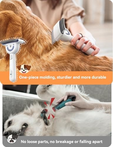 Dog Brush for Shedding with Steam, Dog Brush for Long Haired Dogs and Cats, Dual-Sided Dematting and Deshedding, Safe Non-Deforming Steel Pins, for Medium-Thick Coats Prone to Tangles & Shedding - Thumbnail 5