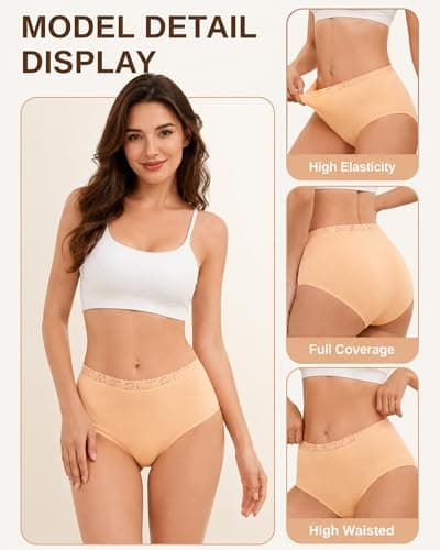 UNDER THE SEA Cotton Underwear for Women High Waisted Full Coverage Briefs Ropa interior mujer calzones algodon no organic - Thumbnail 5