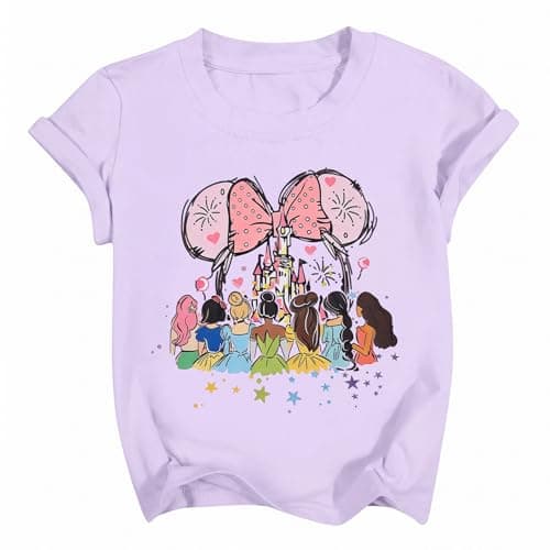 Magic Kingdom Shirt for Girls - Princess Magical Shirts Cute Graphic Kids Toddler Holiday Vacation Tee Top Purple