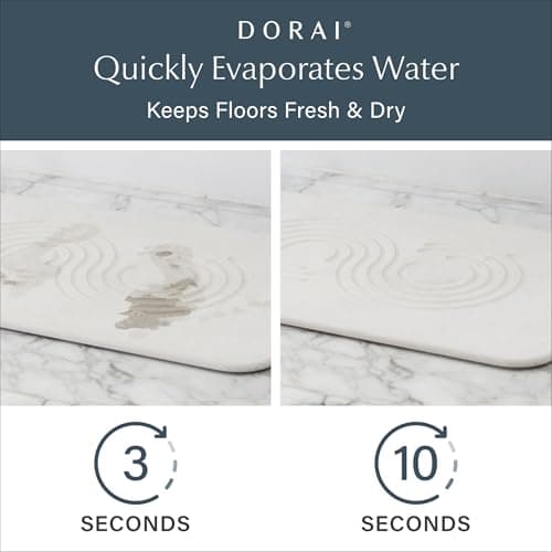 Dorai Home Bath Stone Mat 23.6"x15.4" – Quick-Dry, Non-Slip Diatomite Stone Bath Mat for Bathroom, Zen Sandstone - Thumbnail 3