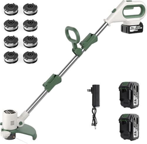 Boltarc 21V 3-in-1 Cordless Weed Wacker Eater-Weeding/Trimming/Lawn Mower, with 8 Replace Auto Line Feed, Electric Grass Trimmer for Garden, Lawn, 120 Mins of Non-Stop (2x4.0 mAh Battery Included)