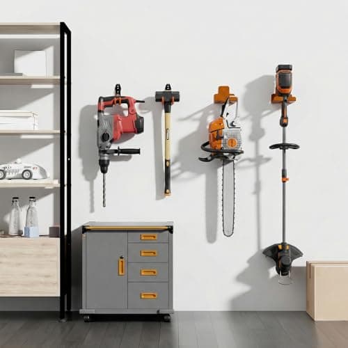 Azevix Weed Eater Hanger & Garage Hooks Heavy Duty, Garage Organizer Rack, Garden Tool Organizer Wall Mounted - 2Pack - Thumbnail 2