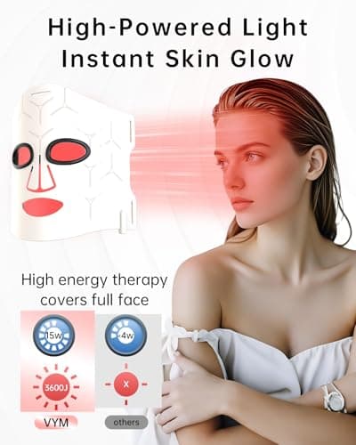 Infrared Red Light Therapy Mask: High Power for Glowing Skin – Ultra-Thin 1.8mm 4.6oz, 830nm 633nm 590nm, Red light therapy for face Luxury Gift - Thumbnail 5